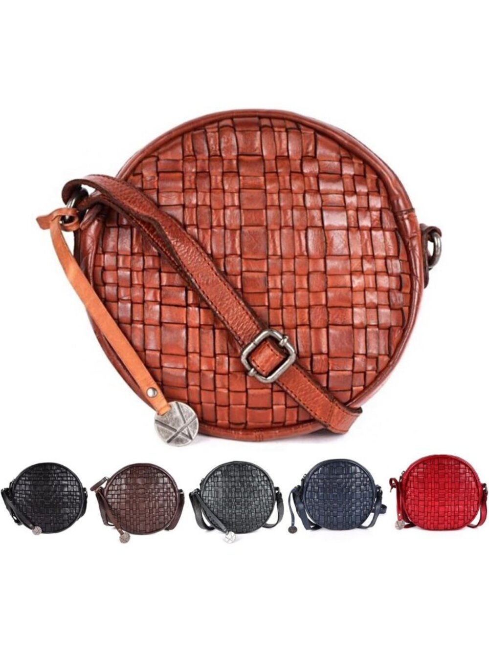 Stylish Leather Round Crossbody Sling Bag for Women - Chic & Versatile Accessory